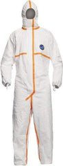 Dupont - Size L Tyvek General Purpose Coveralls - White, Zipper Closure, Elastic Cuffs with Thumb-loop, Elastic Ankles, Taped Seams - Apex Tool & Supply