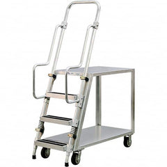 New Age Industrial - 69-1/2" High 800 Lb Capacity 3 Step Stock-Picking Ladder - Apex Tool & Supply