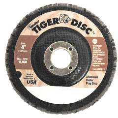 5″ Tiger Disc Abrasive Flap Disc, Flat, Phenolic Backing, 40AO, 7/8″ Arbor Hole - Apex Tool & Supply
