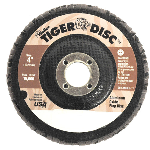 7″ Tiger Disc Abrasive Flap Disc, Angled, Phenolic Backing, 80AO, 7/8″ Arbor Hole - Apex Tool & Supply