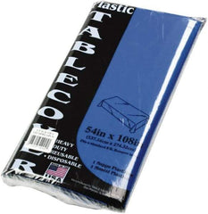 Tablemate Products - Table Set Rectangular Table Cover, Heavyweight Plastic, 54 x 108, Blue, 6/Pack - Apex Tool & Supply