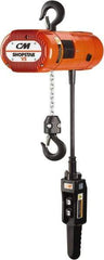 CM - 1,100 Lb Capacity, 0 to 13 FPM Lift Speed, Electric Chain Hoist - 10' Max Lift, 11.94" Min Headroom, 2 Chains - Apex Tool & Supply