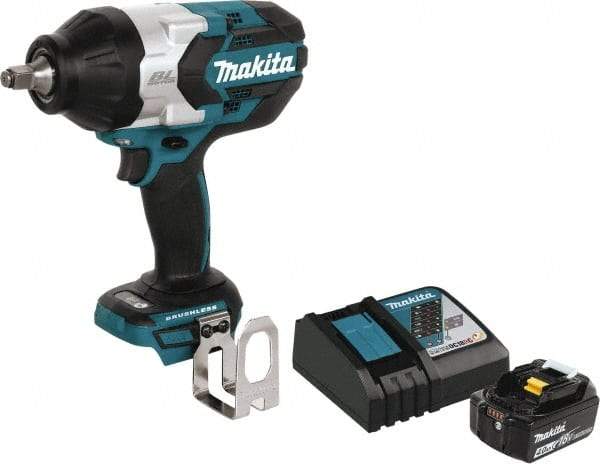 Makita - 1/2" Drive 18 Volt T-Handle Cordless Impact Wrench & Ratchet - 1,700 RPM, 750 Ft/Lb Torque, Lithium-Ion Batteries Included - Apex Tool & Supply