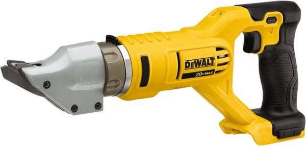DeWALT - 2,500 SPM, 20 Volt, Pistol Grip Handle, Handheld Cordless Shear - 14 Gauge (Steel) & 16 Gauge (Stainless Steel) Cutting Capacity - Apex Tool & Supply