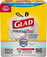 Glad - Pack of (100) 13 Gal 0.9 mil Household/Office Trash Bags - Apex Tool & Supply