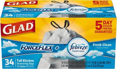 Glad - Pack of (6) 34-Count 13 Gal 0.9 mil Household/Office Trash Bags - Apex Tool & Supply