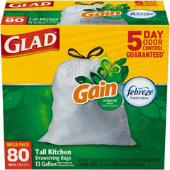 Glad - Pack of (3) 80-Count 13 Gal 0.95 mil Household/Office Trash Bags - Apex Tool & Supply