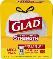 Glad - Pack of (100) 13 Gal 0.95 mil Household/Office Trash Bags - Apex Tool & Supply