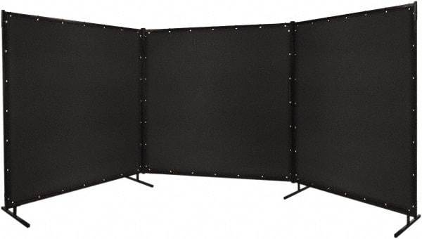Steiner - 6' Wide x 6' High, Vinyl Laminated Polyester Portable Welding Screen - Black - Apex Tool & Supply