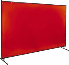 Steiner - 6' Wide x 10' High, 40mm Thickness, Transparent Vinyl Portable Welding Screen - Orange - Apex Tool & Supply