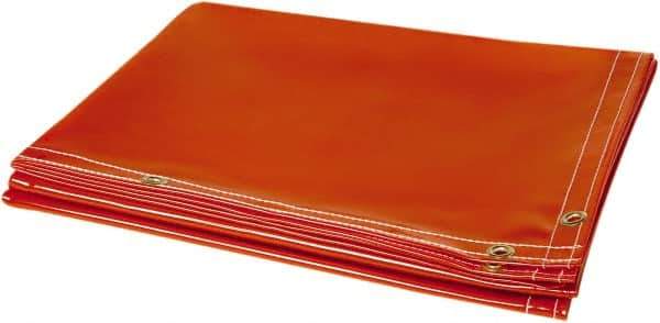 Steiner - 10' High x 6' Wide x 40mm Thick Transparent Vinyl Welding Curtain - Orange, Grommet - Apex Tool & Supply