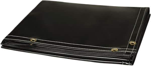 Steiner - 6' High x 6' Wide x 14mm Thick Transparent Vinyl Welding Curtain - Black, Grommet - Apex Tool & Supply