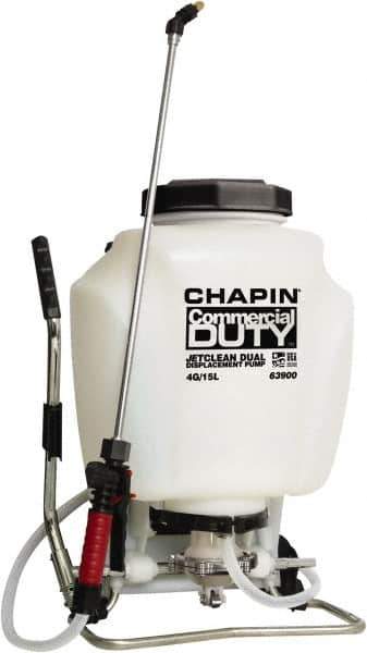 Chapin - 4 Gal Chemical Safe Garden Backpack Sprayer - Use with Cleaners/Degreasers, Polyethylene Tank, Wide Mouth, Reinforced Hose - Apex Tool & Supply