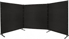 Steiner - 8' Wide x 8' High, Vinyl Laminated Polyester Portable Welding Screen - Black - Apex Tool & Supply