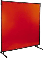 Steiner - 6' Wide x 10' High, 14mm Thickness, Transparent Vinyl Portable Welding Screen - Orange - Apex Tool & Supply