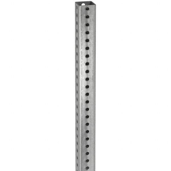 TAPCO - 10' High, Galvanized Traffic Sign Post - Steel, 7/16" Hole Diam, Silver - Apex Tool & Supply