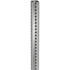 TAPCO - 10' High, Galvanized Traffic Sign Post - Steel, 7/16" Hole Diam, Silver - Apex Tool & Supply