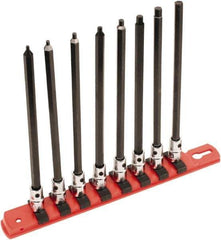 Wiha - 8 Piece 1/4" Drive Inch Hex Bit Socket Set - 3/32 to 1/4" Hex - Apex Tool & Supply