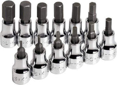 SK - 12 Piece 3/8" Drive Metric Hex Bit Socket Set - 2 to 12mm Hex - Apex Tool & Supply