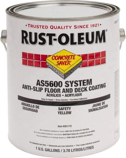 Rust-Oleum - 1 Gal Safety Yellow Gloss Finish Antislip Coating - 60 to 70 Sq Ft per Gal, Interior/Exterior - Apex Tool & Supply