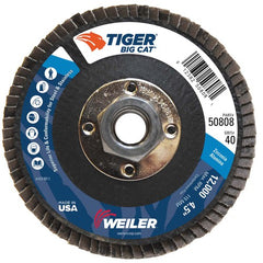 4-1/2″ Big Cat Abrasive Flap Disc, Flat, Phenolic Backing, 40Z, 5/8″-11 UNC Nut - Apex Tool & Supply
