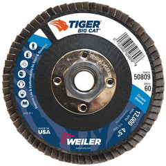 4-1/2″ Big Cat Abrasive Flap Disc, Flat, Phenolic Backing, 60Z, 5/8″-11 UNC Nut - Apex Tool & Supply