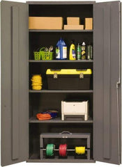 Durham - 4 Shelf Locking Storage Cabinet - Steel, 36" Wide x 18" Deep x 84" High, Gray - Apex Tool & Supply