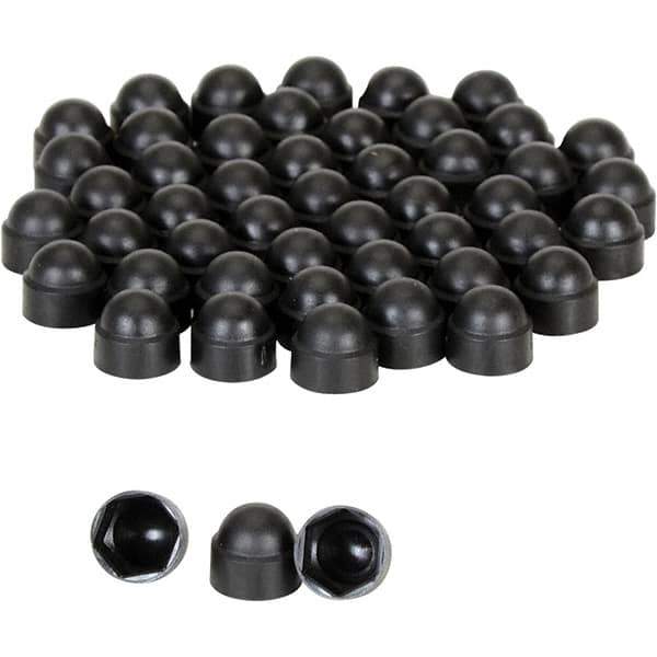 Vestil - 9/16" Bollard Cap - Black, Plastic, Smooth Surface - Apex Tool & Supply