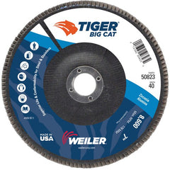 7″ Big Cat Abrasive Flap Disc, Flat, Phenolic Backing, 40Z, 7/8″ Arbor Hole - Apex Tool & Supply