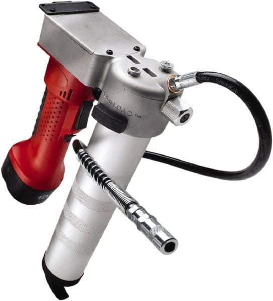 Legacy - 6,000 Max psi, Flexible Battery-Operated Grease Gun - 14 oz Capacity, 1/8 Thread Outlet, Bulk, Filler Pump & Cartridge Fill - Apex Tool & Supply