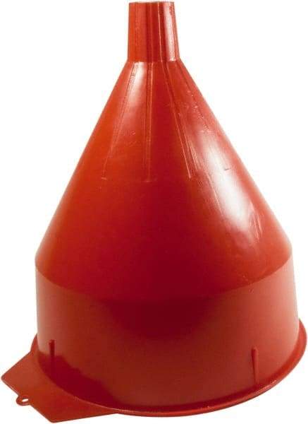 Funnel King - 6 Qt Capacity Polyethylene Funnel - 8-1/4" Mouth OD, 1-5/16" Tip OD, 1-5/8" Straight Spout, Red - Apex Tool & Supply