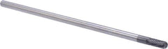 M.A. Ford - 1/4" Cut Diam, 1/4" Shank Diam, Cylinder with Radius Head Double Cut Burr - Carbide, Radius End, 5/8" LOC, 6-5/8" OAL - Apex Tool & Supply