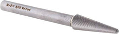 M.A. Ford - 5/16" Cut Diam, 1/4" Shank Diam, Taper Head Double Cut Burr - Carbide, Radius End, 15/16" LOC, 3" OAL - Apex Tool & Supply