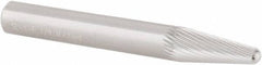 M.A. Ford - 1/4" Cut Diam, 1/4" Shank Diam, Taper Head Double Cut Burr - Carbide, Radius End, 5/8" LOC, 2" OAL - Apex Tool & Supply