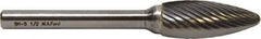 M.A. Ford - 16mm Cut Diam, 6mm Shank Diam, Flame Head Double Cut Burr - Carbide, Radius End, 36mm LOC, 81mm OAL - Apex Tool & Supply