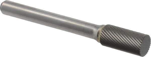 M.A. Ford - 3/8" Cut Diam, 1/4" Shank Diam, Cylinder Head Double Cut Burr - Carbide, Flat End, 3/4" LOC, 2-3/4" OAL - Apex Tool & Supply