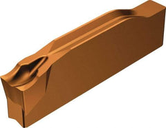 Sandvik Coromant - N123x1H CM 1125 Grade, 0.1575" Cutting Width, Carbide Cutoff Insert - 0° Neutral Lead Angle, 0.0079" Cnr Rad, TiAlN Coated - Apex Tool & Supply