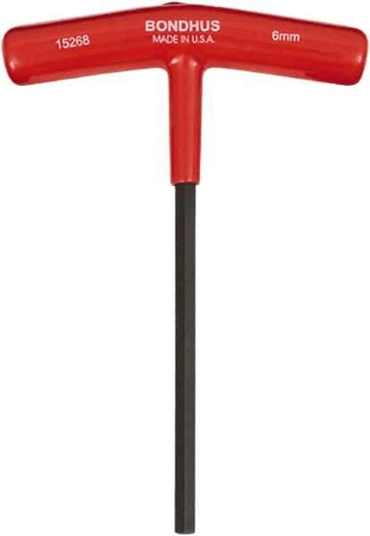 Bondhus - 6mm Hex, T-Handle Cushion Grip, Hex Key - 6" OAL, Protanium High Torque Steel, Metric System of Measurement - Apex Tool & Supply