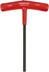 Bondhus - 6mm Hex, T-Handle Cushion Grip, Hex Key - 6" OAL, Protanium High Torque Steel, Metric System of Measurement - Apex Tool & Supply