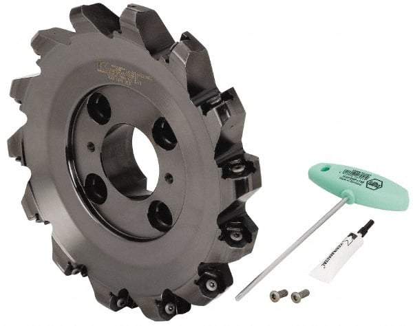 Kennametal - 10" Cut Diam, 2-1/2" Arbor Hole, 8mm Max Depth of Cut, 45° Indexable Chamfer & Angle Face Mill - 14 Inserts, HNPJ 1307... Insert, Right Hand Cut, 14 Flutes, Through Coolant, Series Dodeka Max - Apex Tool & Supply