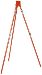 PRO-SAFE - 4' High, Tripod Traffic Sign Stand - Steel, Compatible with 48" High x 48" Wide Signs, Silver - Apex Tool & Supply