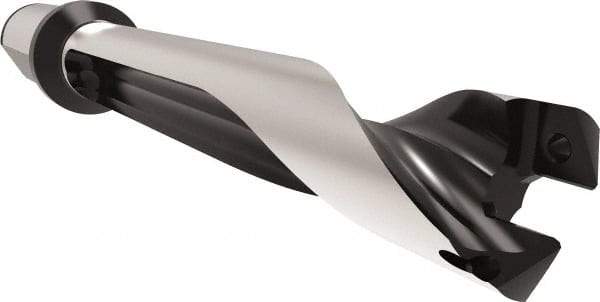 Allied Machine and Engineering - Series 26, 26 to 28.99mm Diam, 32mm Diam Straight Shank with Flange, Straight Flute Spade Drill - 145mm Max Depth, 186.1mm Body Length, 246.1mm OAL, Standard Length, Through Coolant - Apex Tool & Supply