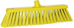 Vikan - 19" Heavy Duty Synthetic Push Broom - 2" Bristle Length, Plastic Block, European Threaded Handle Connection - Apex Tool & Supply