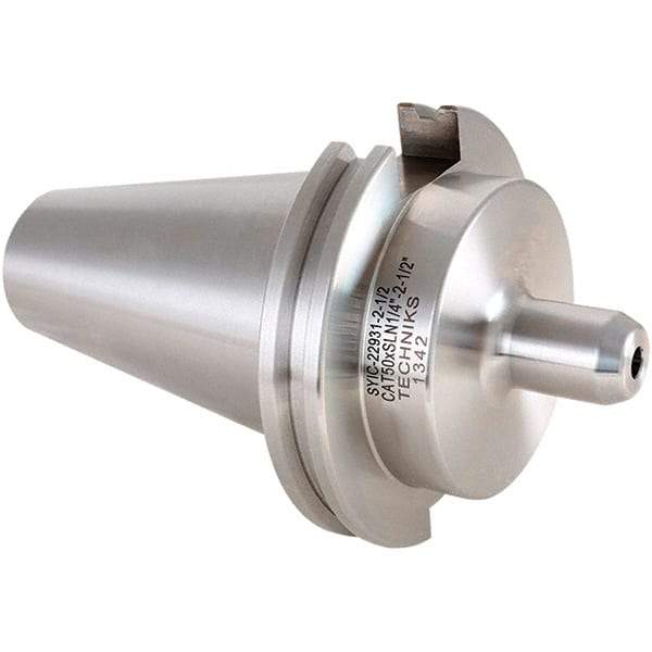 Techniks - CAT50 Taper Shank 9/16 Hole End Mill Holder & Adapter - 1-1/2" Nose Diam, 3" Projection - Exact Industrial Supply