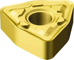 Sandvik Coromant - WNMG333 MM Grade 2025 Carbide Turning Insert - TiCN/Al2O3/TiN Finish, 80° Trigon, 1/4" Inscr Circle, 3/16" Thick, 3/64" Corner Radius - Apex Tool & Supply