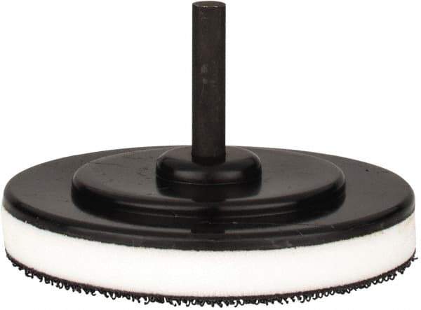 Tru-Maxx - 3" Diam Hook & Loop Disc Backing Pad - 1/4" Shank Diam, Medium Density, 15,500 RPM - Apex Tool & Supply