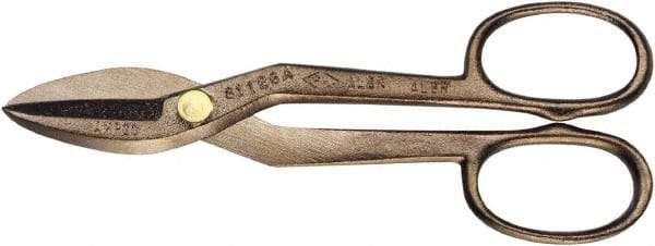 Ampco - 4-1/2" Length of Cut, Straight Pattern Tinner's Snip - 14" OAL, Nickel Aluminum Bronze Blade - Apex Tool & Supply