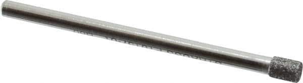 Strauss - 0.157" Head Diam x 0.197" Head Thickness CBN Grinding Pin - 1/8" Shank Diam x 2" Shank Length, Medium Grade, 80 Grit - Apex Tool & Supply