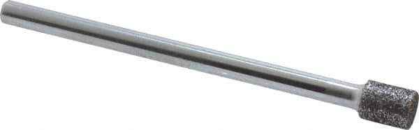 Strauss - 0.197" Head Diam x 1/4" Head Thickness CBN Grinding Pin - 1/8" Shank Diam x 2" Shank Length, Medium Grade, 80 Grit - Apex Tool & Supply