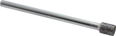 Strauss - 0.197" Head Diam x 1/4" Head Thickness CBN Grinding Pin - 1/8" Shank Diam x 2" Shank Length, Medium Grade, 80 Grit - Apex Tool & Supply